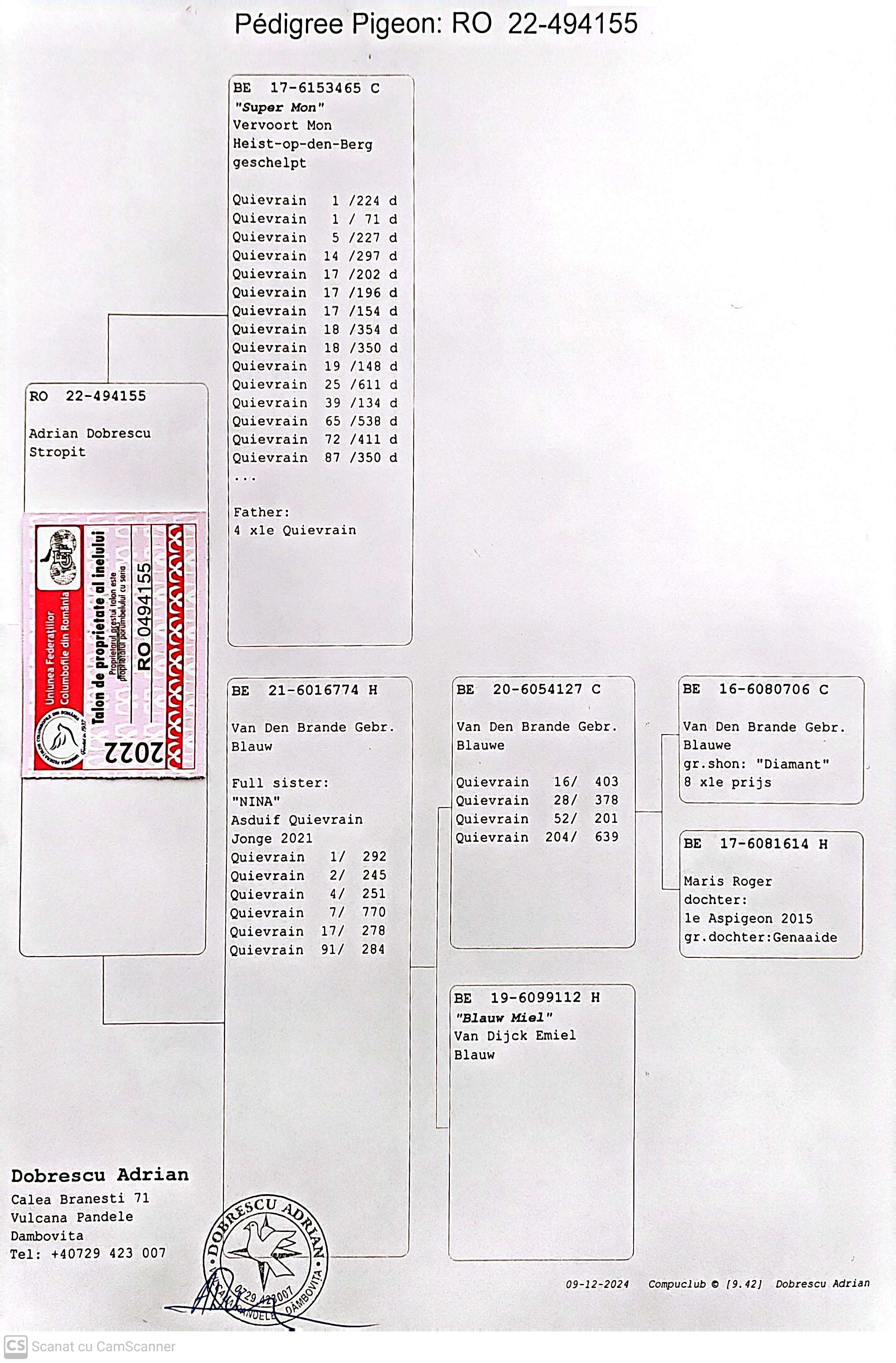 494155-22 F fiica Super Mon, 2x loc 1 Quievrain, s-sora 4x loc 1Quievrain