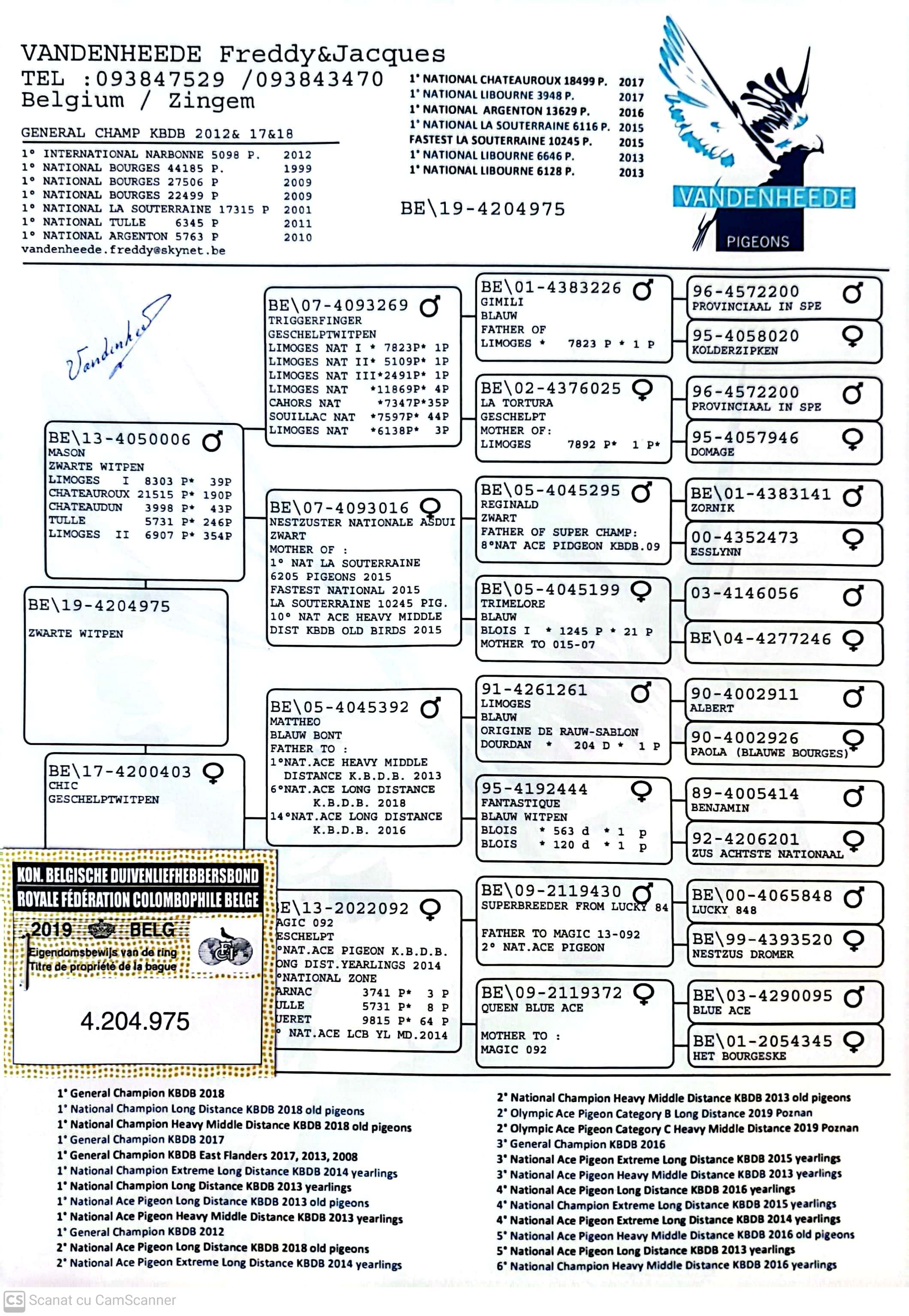 BE-4204975-19 F orig. Vandenheede Freddy & Jacques