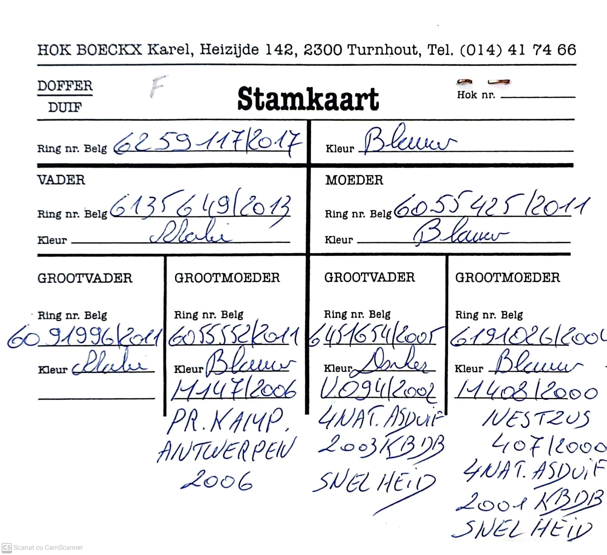 BE 6259117-17 F orig. Karel Boeckx, linie loc 4 AS KBDB 2003, loc 4 AS KBDB 2001