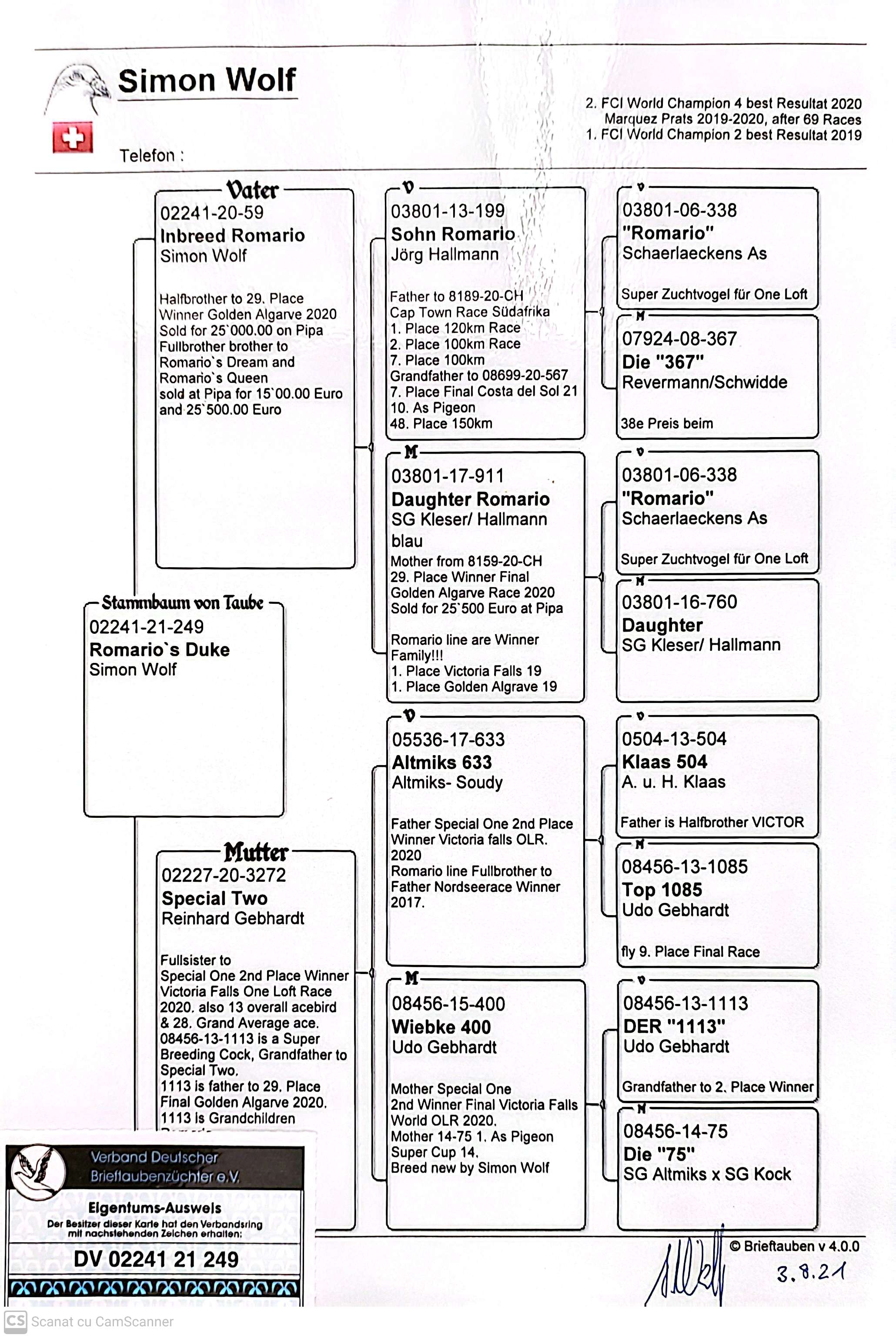 DV 2241-21-249 F orig. Simon Wolf, nepoata loc 2 Victoria Falls OLR  2022, linie Romario